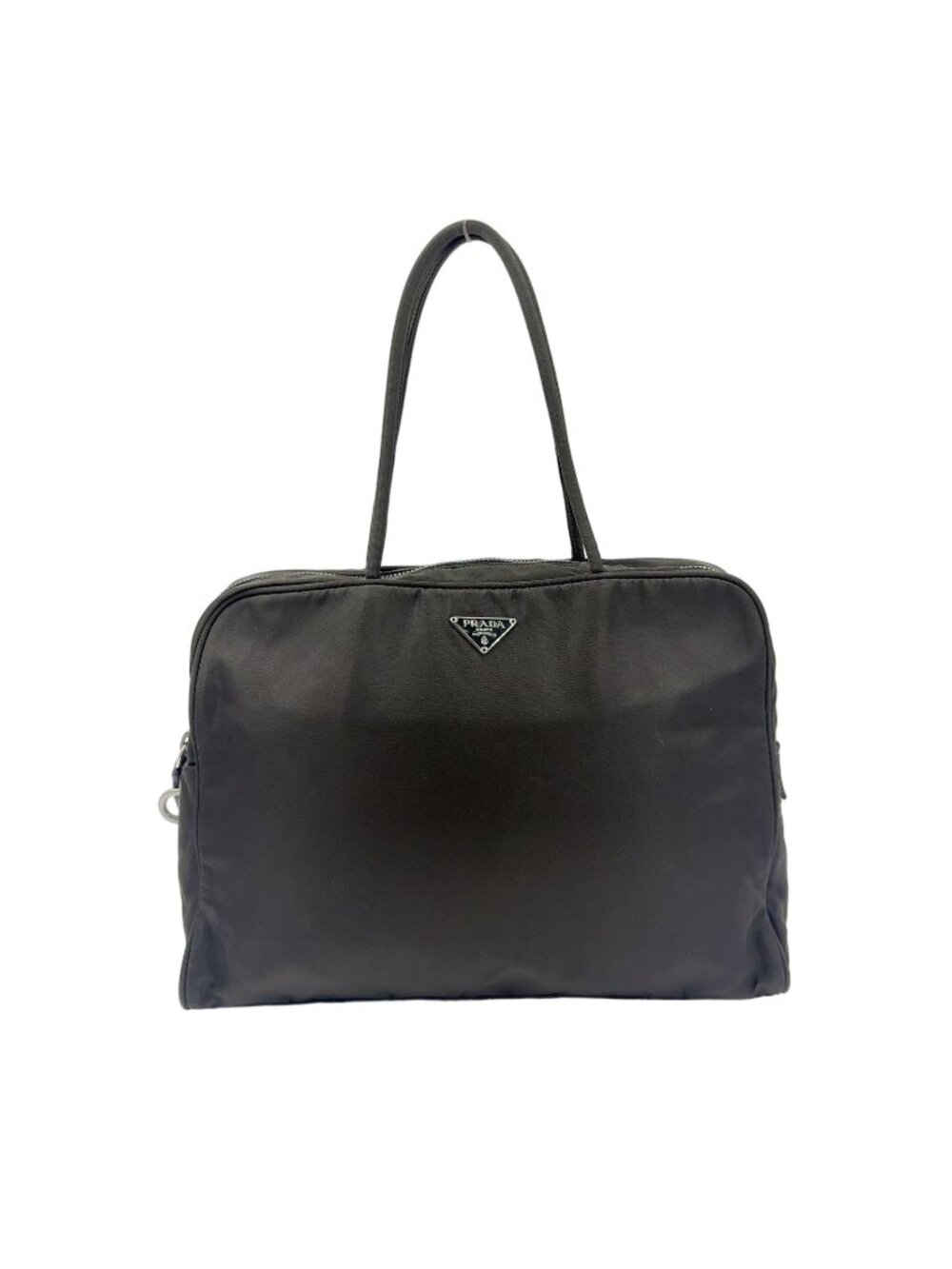 Prada Nylon Khaki Green Handbag Silver